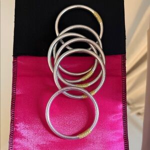 Budha Girl Elegant Silver and Gold Women's Bracelet Set